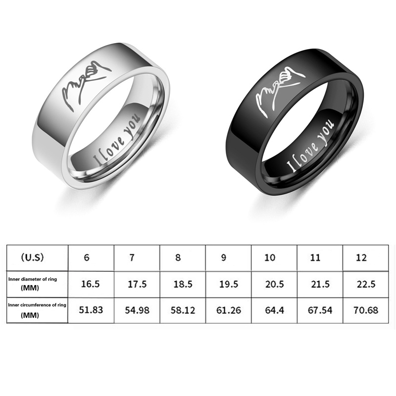 Cincin Bahan Stainless Steel Motif Tulisan Warna Hitam Dan Putih Untuk Pria Dan Wanita