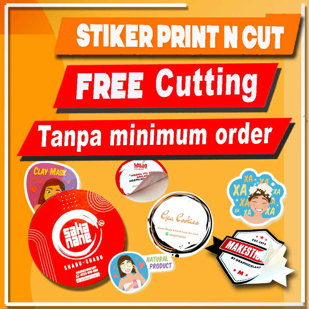 

Print Stiker Custom A3+ Free Cutting tanpa minimum order