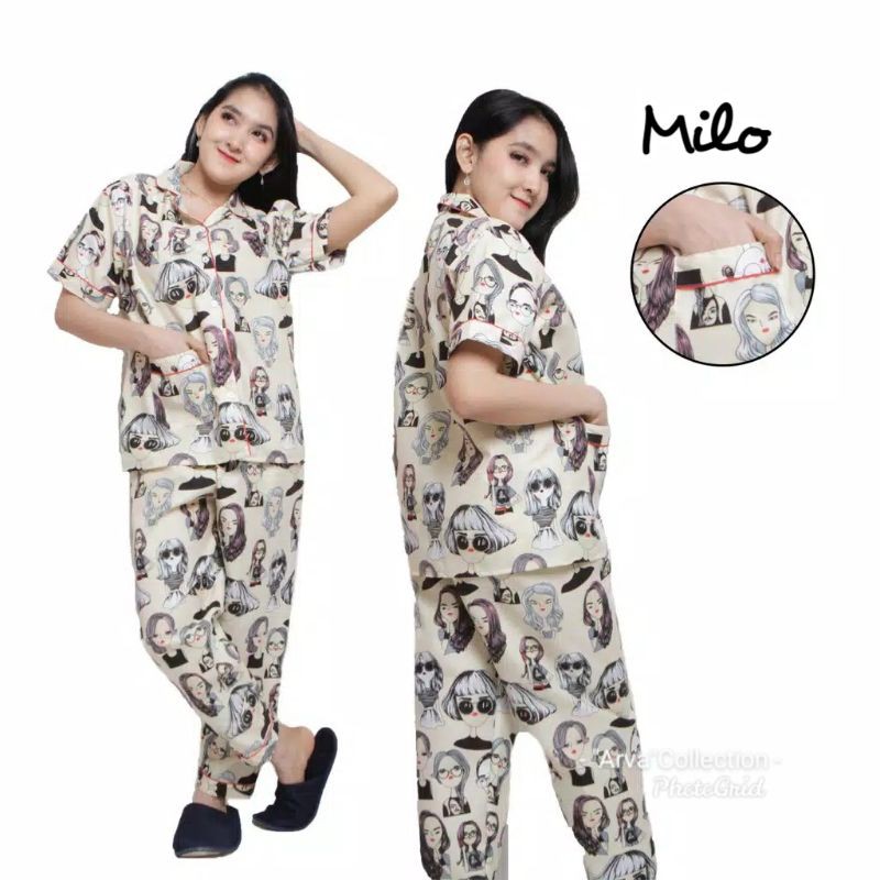 [Fashion Wanita] Baju tidur PIYAMA setelan | oneset | karakter | motif terbaru