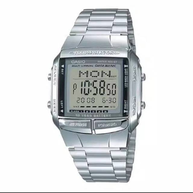Jam Tangan Pria Wanita Casio DB360 Silver DATABANK ORIGINAL