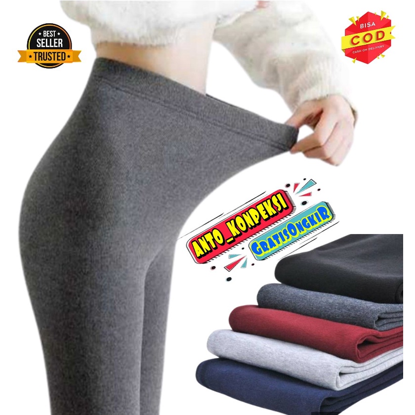 Celana Legging Dewasa Spandex Premium Standar &amp; Jumbo BB 35kg - 120kg / Legging Panjang Spandex Premium Stdr &amp; Jumbo / Legging Wanita Polos / Legging Dewasa Termurah / Celana Legging Hitam Dewasa