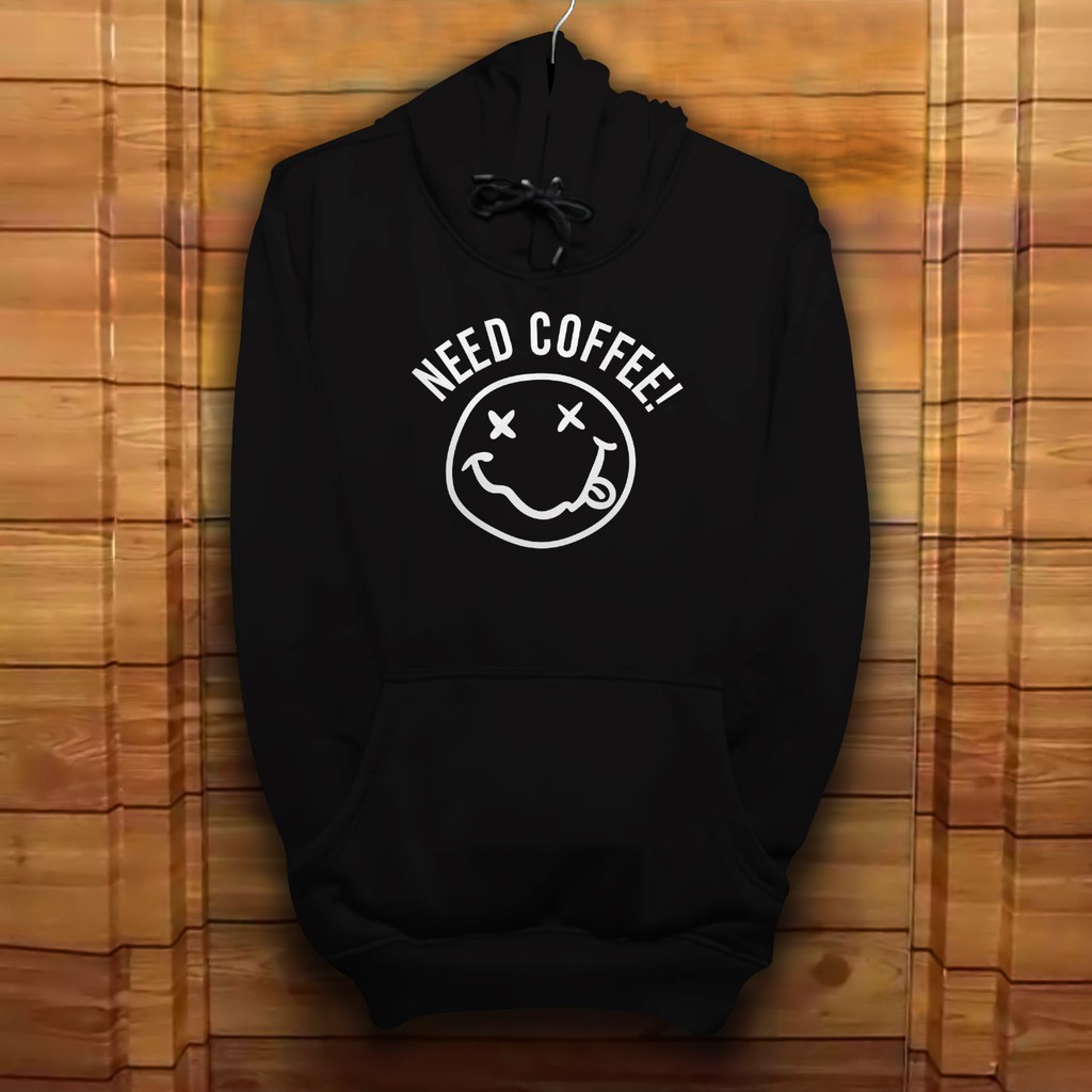 Bisa COD Hoodie Pria / Hodie Pria  / Jaket Pria Need Coffee Jumper Pria Bahan Fleece UK L-XL