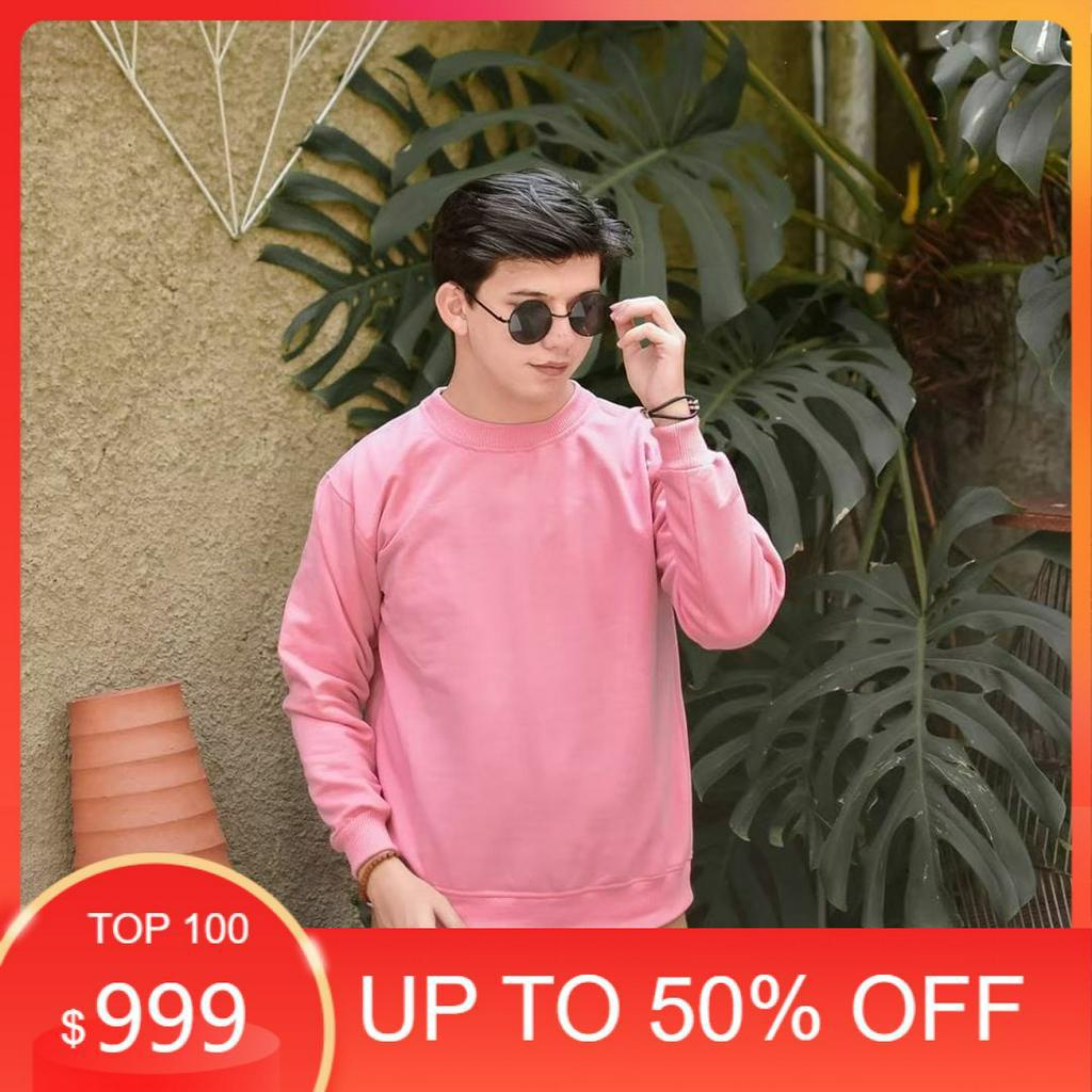 Sweater CN Polos Warna Pink / Crewneck Unisex / Basic Sweater FORSTLIGHT