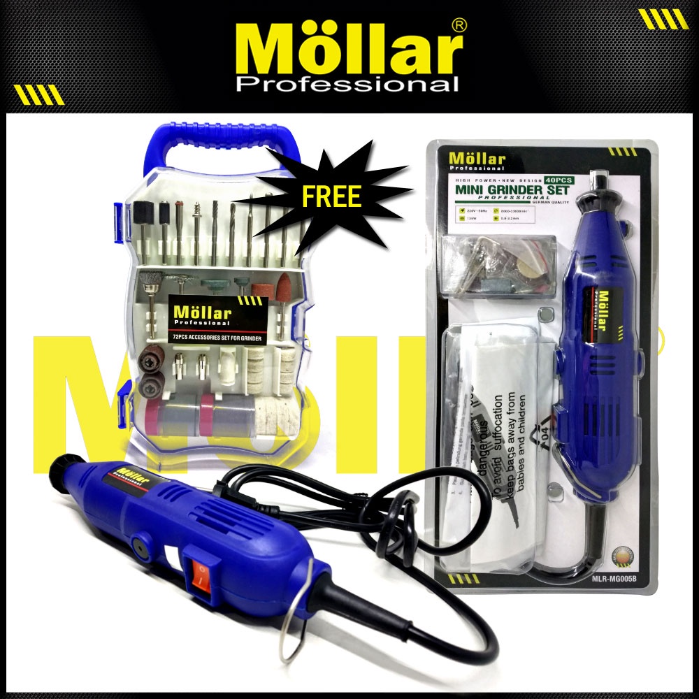 [PAKET] MOLLAR MG005 Mini Grinder Blister Set &amp; Mata Bor Tuner 72 Pcs Original