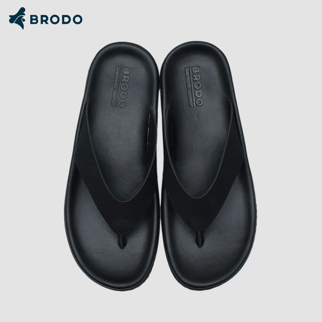 SENDAL JEPIT PRIA BRODO ORIGINAL - SANDAL CASUAL LOOK KEREN Flipper Full Black