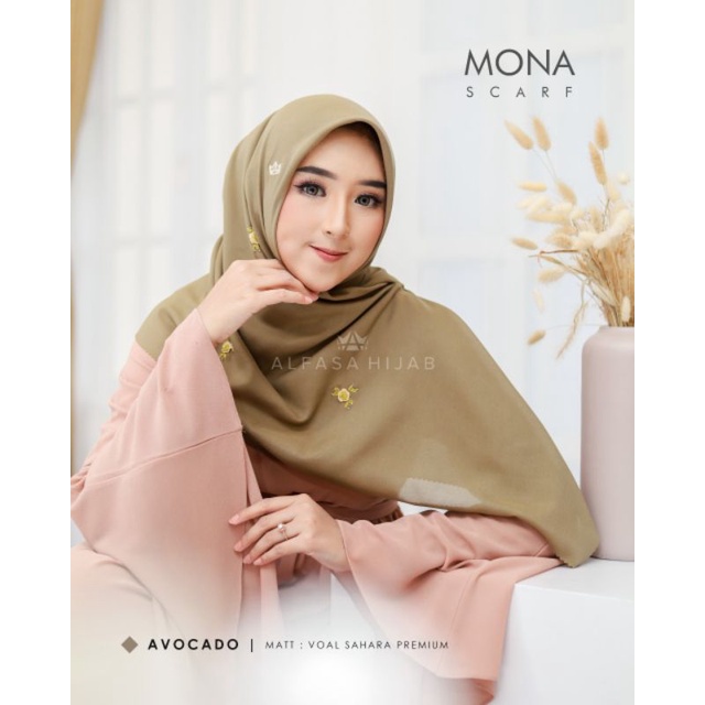 Alfasa Hijab Mona Scarf Jilbab Segiempat Voal Sahara Premium