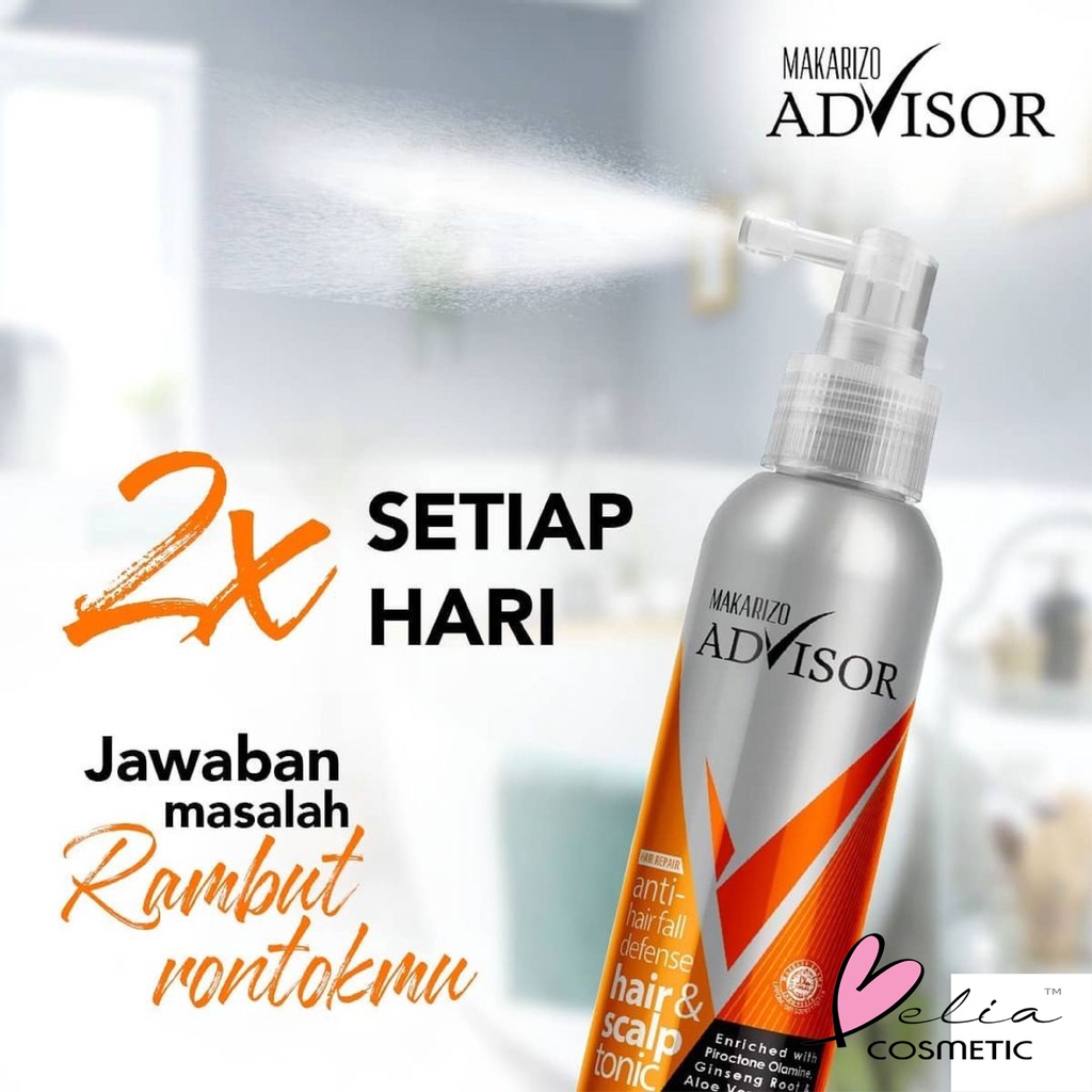 ❤ BELIA ❤ MAKARIZO Advisor Hair &amp; Scalp Tonic 145mL &amp; 65ml | Perawatan Rambut Rontok dan Ketombe (BPOM)