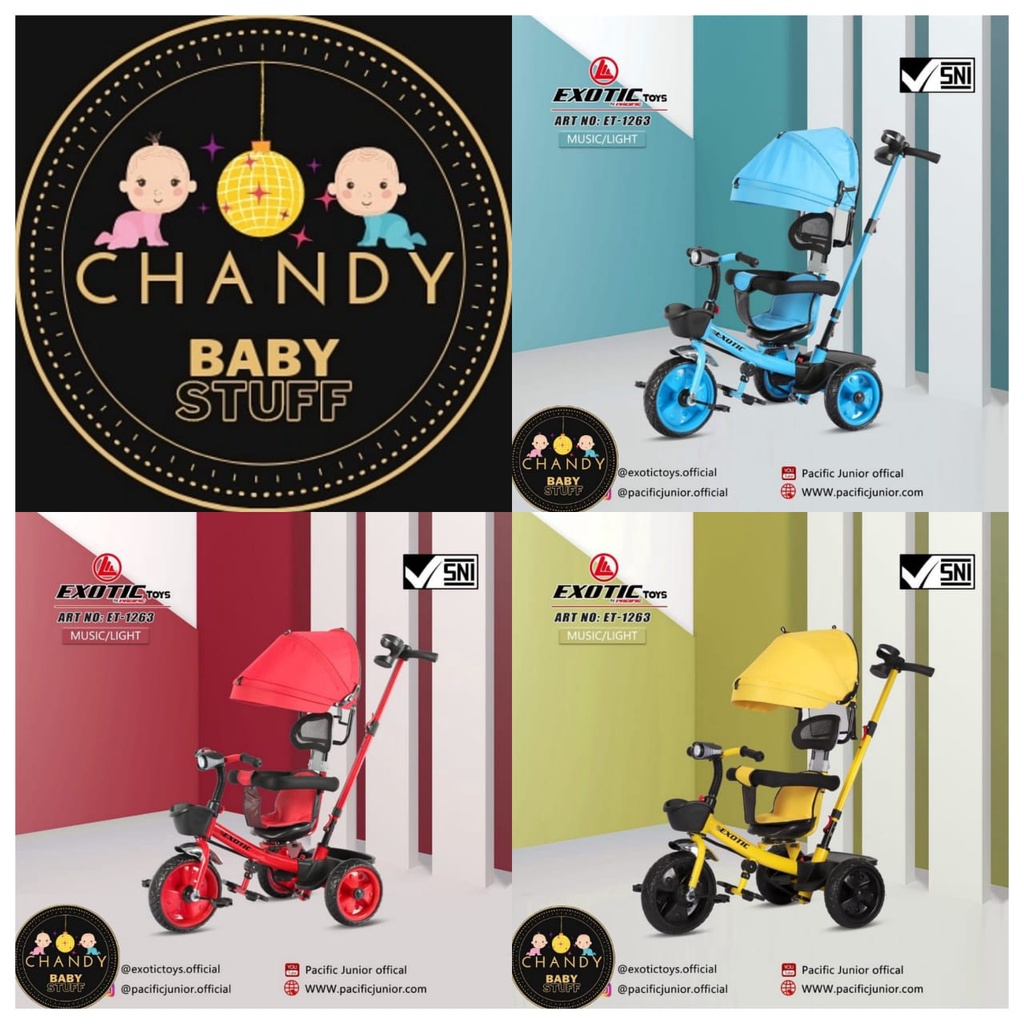 SEPEDA ANAK RODA TIGA EXOTIC ET 1267, ET 1263, ET 1265, ET 1268, AT 7705, AT 7708