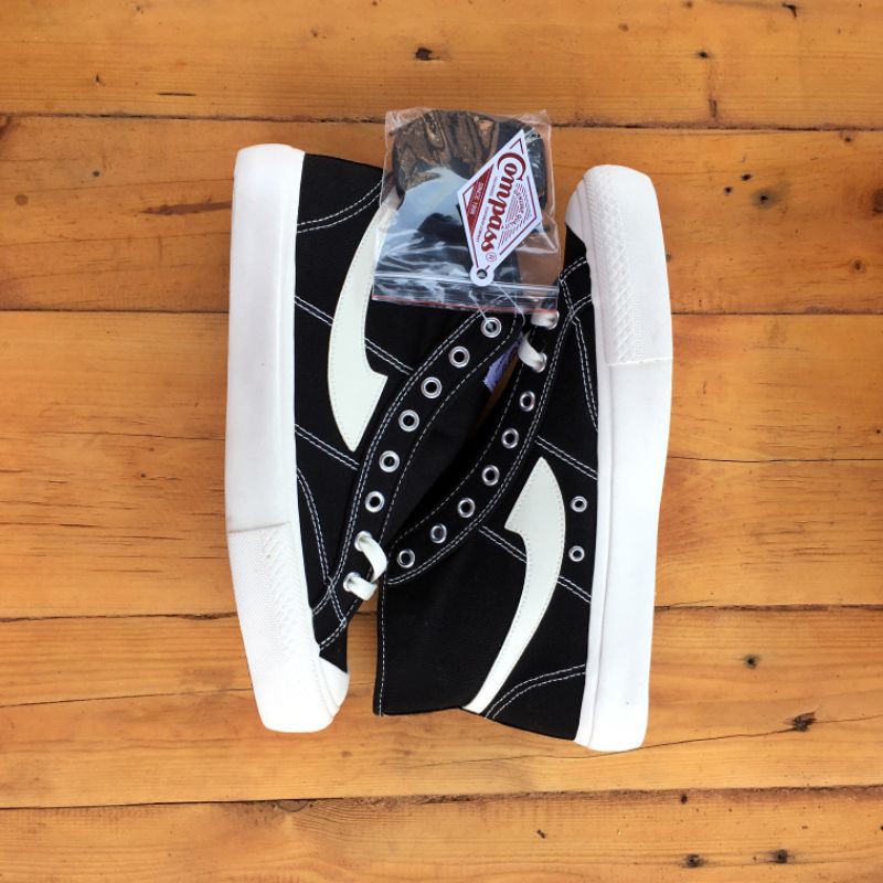 Compass Gazelle Hi Black White Size 42 BNIB (retail)