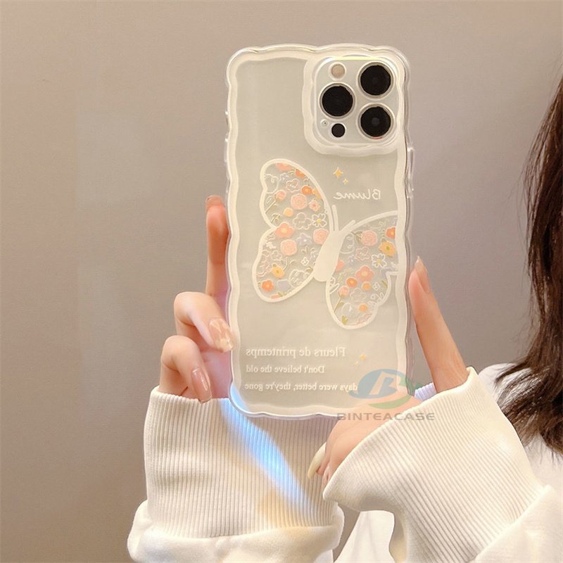 Casing TPU IPhone 14 14 Pro MAX 11 Pro 11 Pro MAX 12 12 Pro 12 Pro MAX IPhone 13 Pro MAX X XR XS MAX 6 6S 7 8 Plus Motif Butterfly