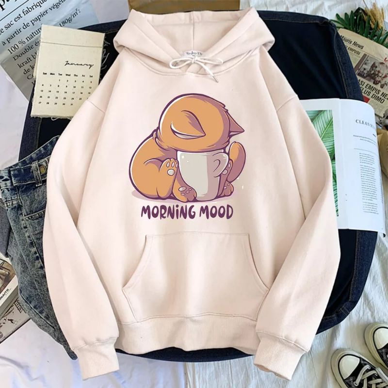 Morning mood sweater outerweaer hoddie fashion remaja