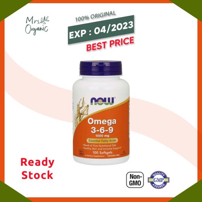 Now Foods Omega 369 1000 Mg Now Omega 3 6 9 Omega 3-6-9 - 100 Softgels Ori