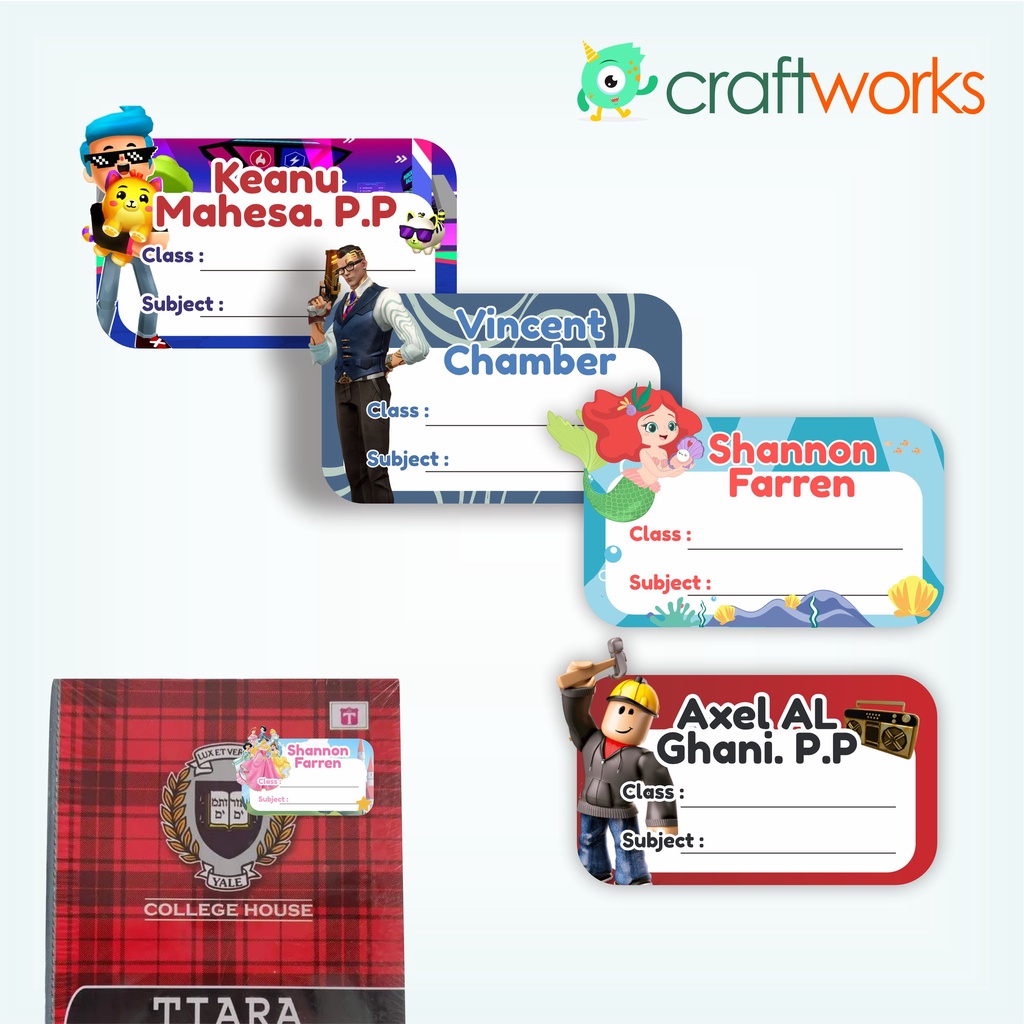 

STICKER NAMA ANAK UNTUK BUKU - 7 x 5 cm ISI 24