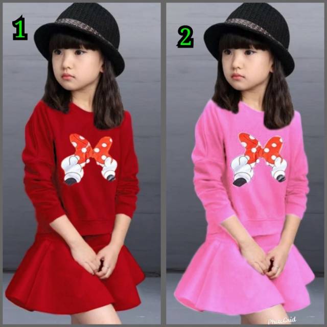 setelan baju rok anak perempuan 4 5 6 7 tahun / baju lucu murah / kado ulang tahun anak perempuan