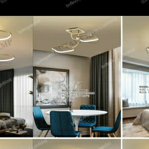 LAMPU PLAFON MINIMALIS 2 LAMPU BULAT/KOTAK