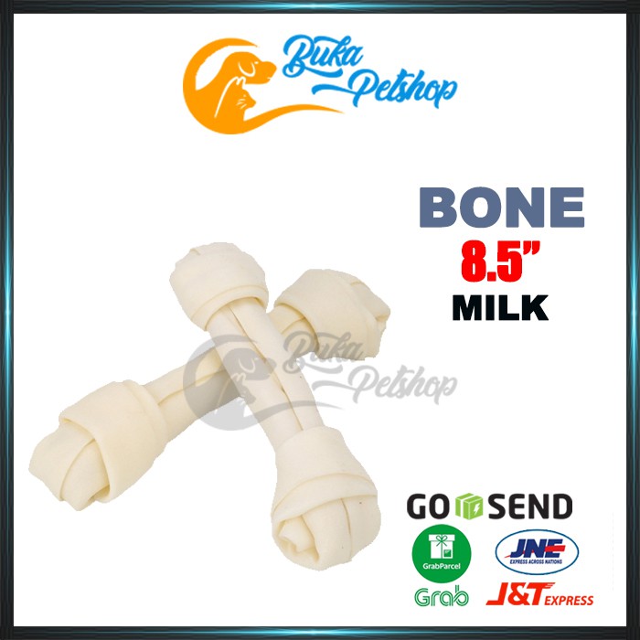 Tulang Anjing Knotted Bone 8.5&quot; Milk Ecer