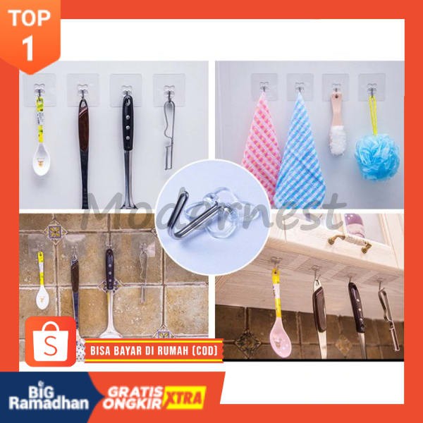 Termurah CANTOLAN TEMPEL gantungan  hook perekat tanpa  paku  