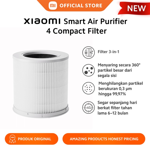 Xiaomi Air Purifier 4 Compact Filter Menyaring Secara 360? Partikel Besar Filter 3-in-1