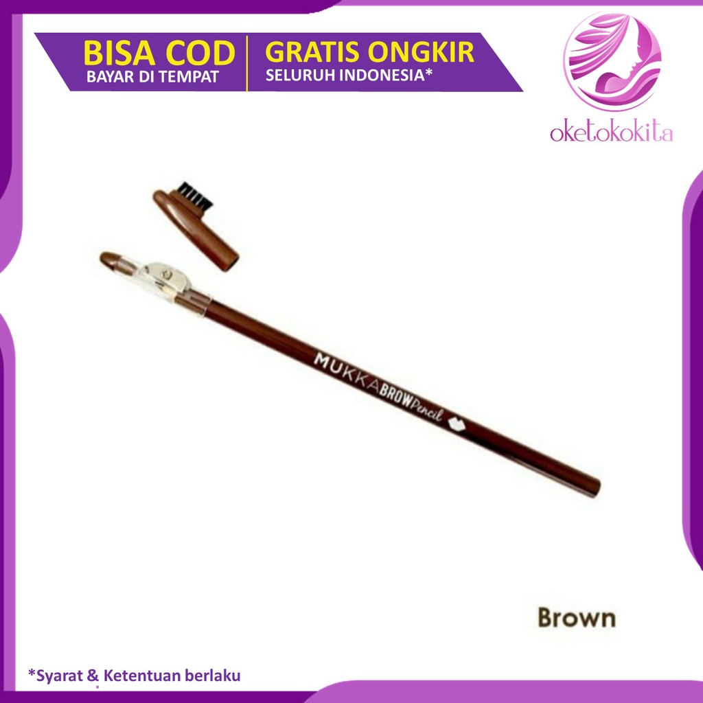 Mukka Brow Pencil Waterproof Pensil Alis Warna Coklat