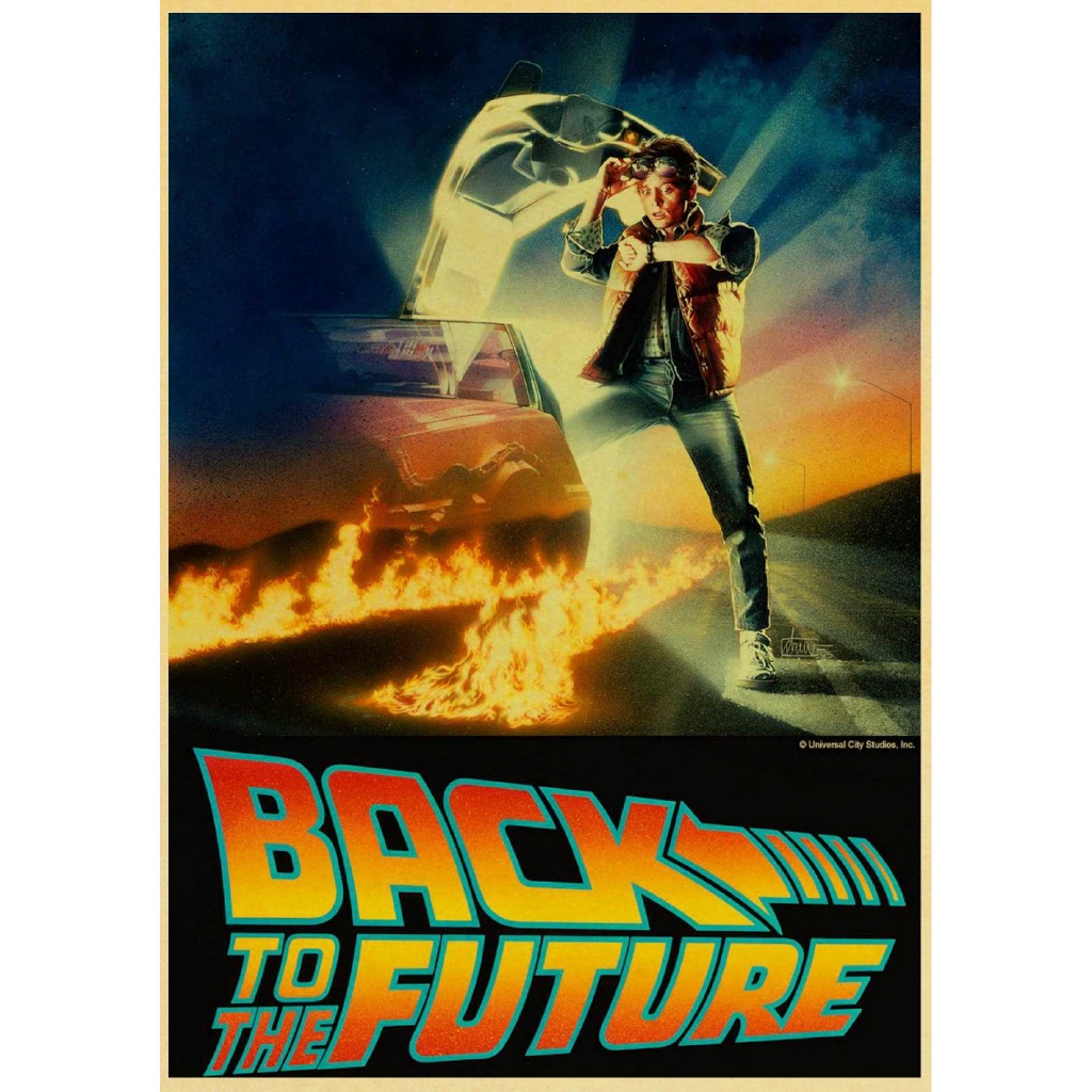 Poster Stiker Dinding Desain Back To The Future Film Propaganda Bahan Kanvas Gaya Retro Untuk Dekorasi Rumah