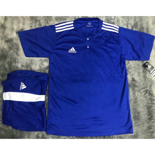 SETELAN FUTSAL AD KERAH BIRU BENHUR POLOS / JERSEY / BAJU TIM SEPAK BOLA