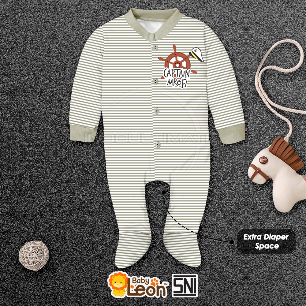 Jumpsuit Bayi Kaki Tutup Lengan Panjang BABY LEON Jumper Bayi Laki-Laki Newborn Baju Bayi Laki-Laki Baby Sleepsuit BC-072 Baju Tidur Bayi Jumpsuit Panjang Kaki Tutup Pakaian Bayi