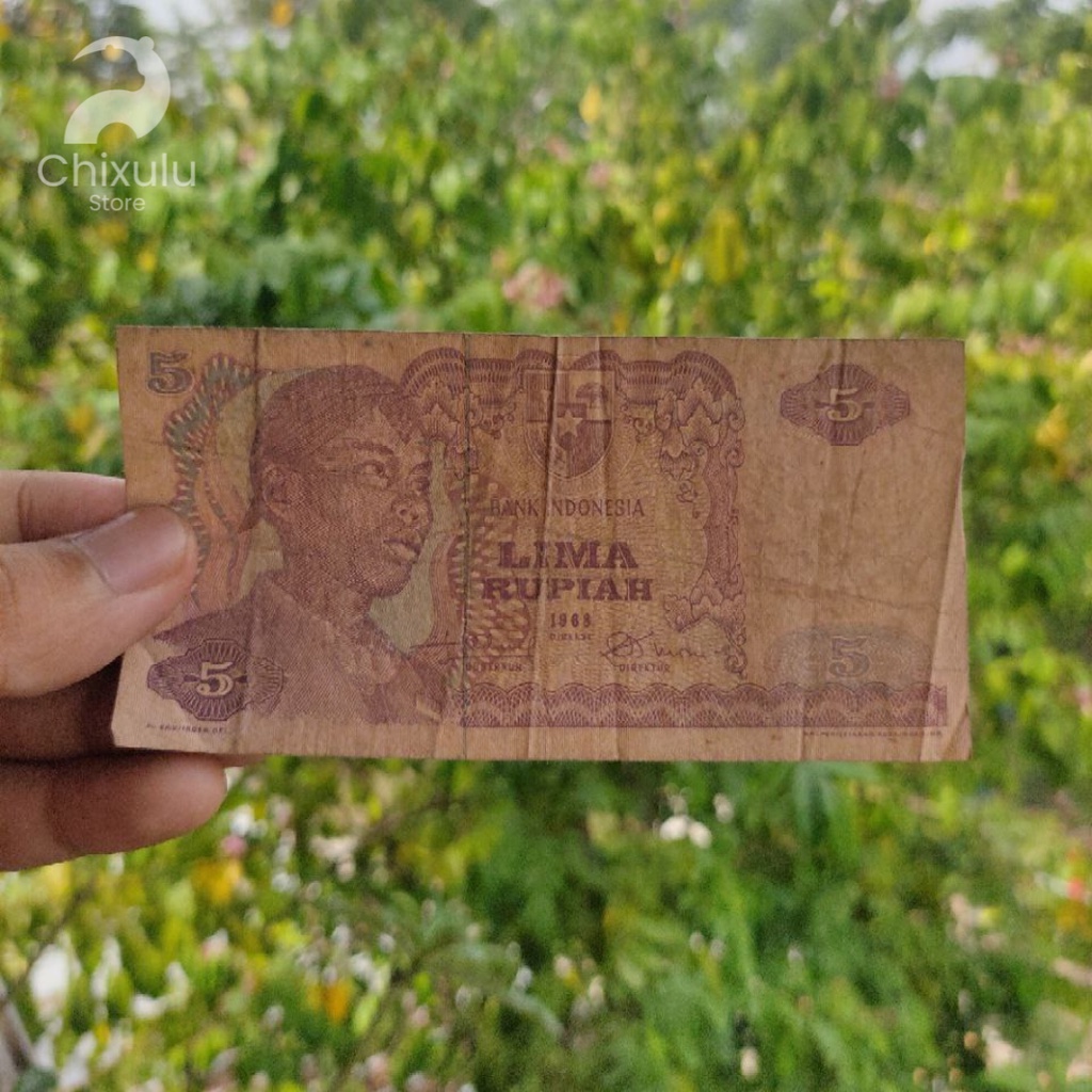 Uang Kertas Kuno Rp5 (5 Rupiah) Sudirman Tahun 1968 | Uang Lama Indonesia