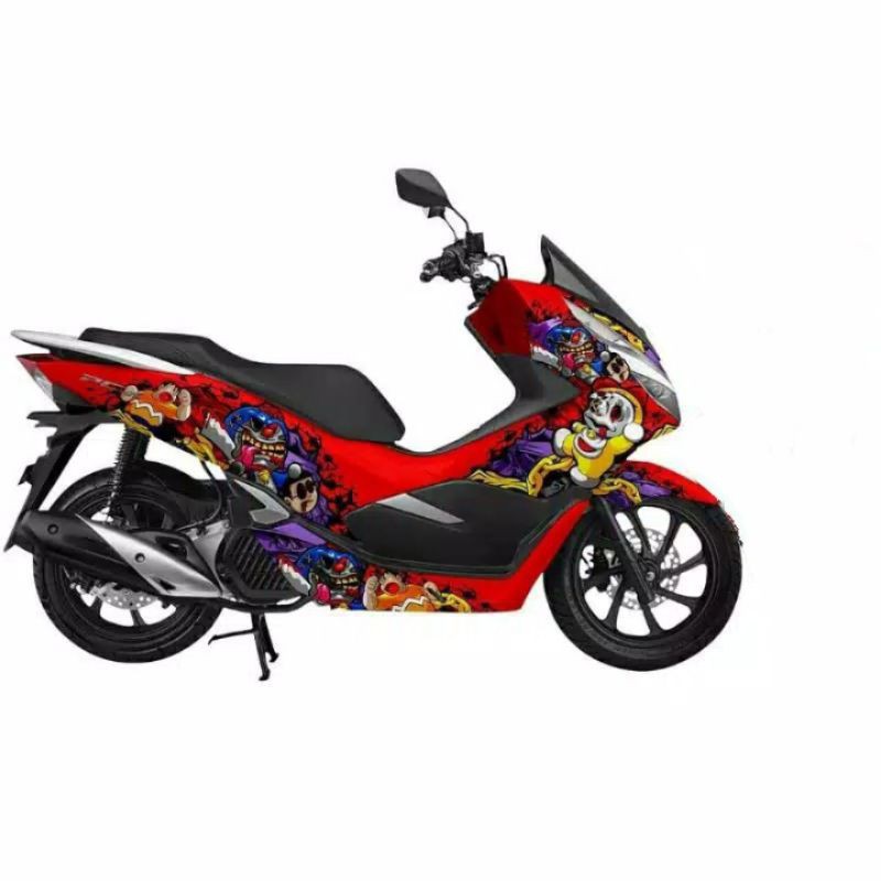 Decal motor pcx full body Striping motor pcx 150 motif zombie doraemon Sticker pcx variasi