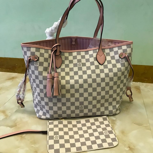 LV neverfull azur list pink