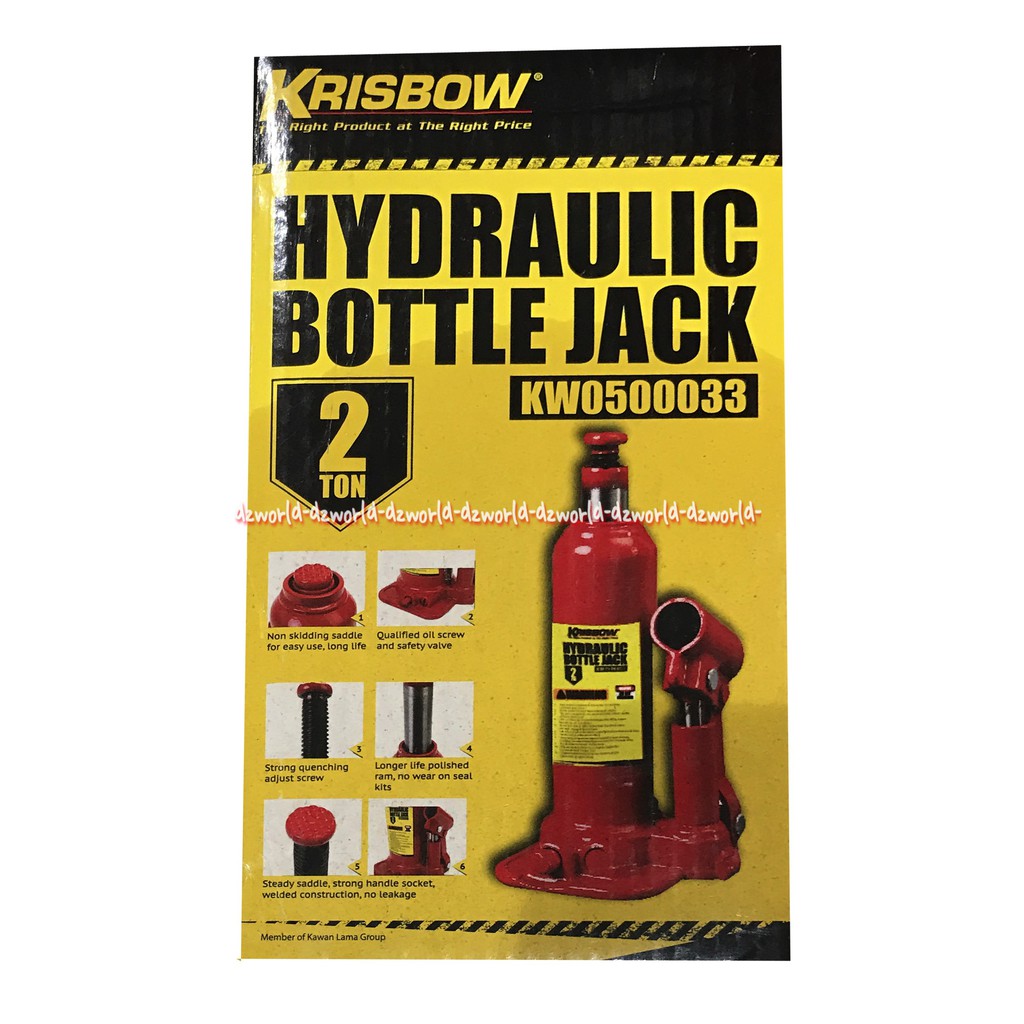 Krisbow Hydrolic Bottle Jack 2 Ton Dongkrak Mobil