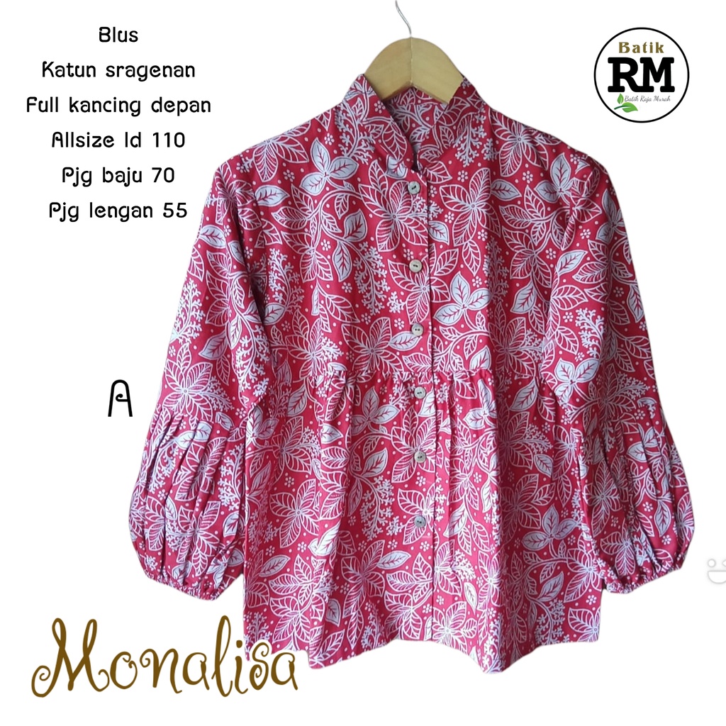 Blus monalisa batik solo atasan kerja