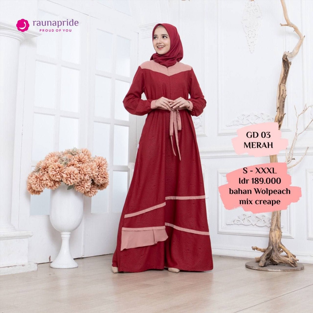 Gamis Rauna / GD-03 Hijau / Fashion Muslim