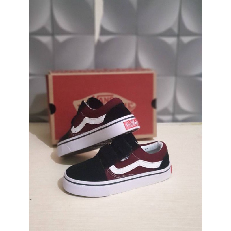 SEPATU ANAK VANS OLDSKOOL BLACK MAROON PREMIUM HIGH QUALITY SEPATU ANAK LAKI LAKI