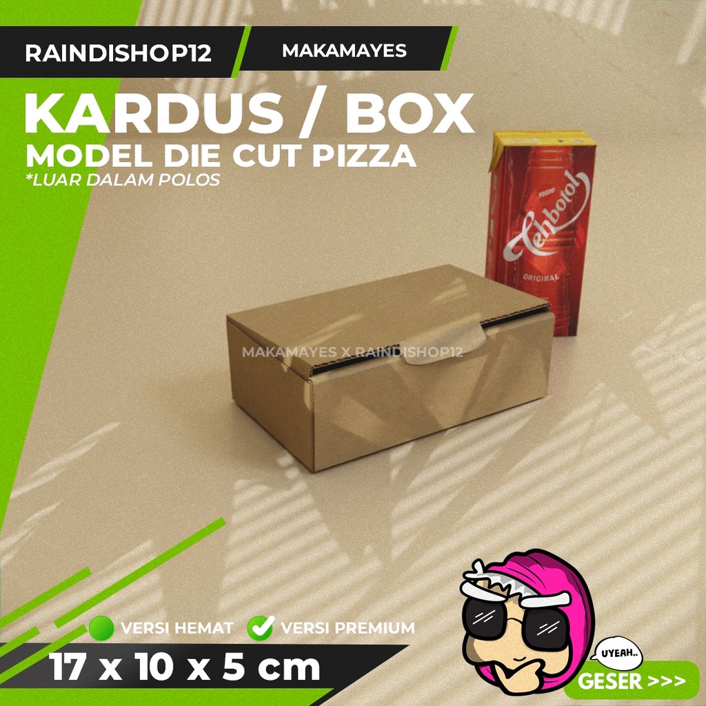 

(MIN 10 PCS) BOX 17 X 10 X 5 CM KARDUS DIE CUT PIZZA KEMASAN PACKAGING KADO
