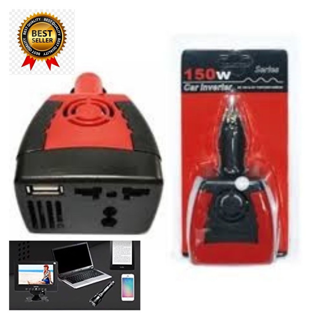 Power Inverter Converter Mobil DC 12v AC 220V 75W 4USB 7RRS0ABQ 111