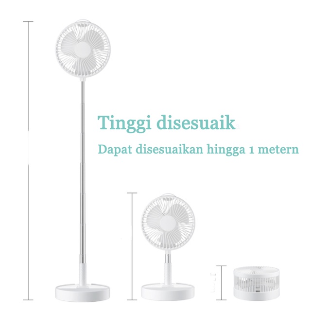 COD✨Kipas genggam mini lipat, kipas angin listrik senyap portabel, pengisian USB, angin kencang-6