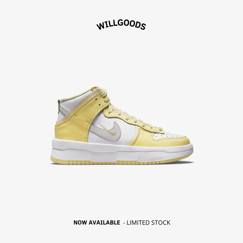 Nike Dunk High Up White Photon Dust Yellow Women Original Resmi BNIB