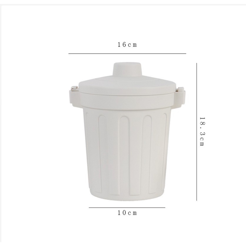 JOLINE WHITE MINI TRASH BIN / TEMPAT SAMPAH MEJA KANTOR TERTUTUP / TONG SAMPAH PLASTIK MINI LUCU  / AESTHETIC DUSTBIN / KERANJANG SAMPAH KECIL WARNA PUTIH / KOREAN DESKTOP ORGANIZER + FREE RANDOM STICKER / TEMPAT PENYIMPANAN SERBA GUNA / MINI PORTABLE BIN