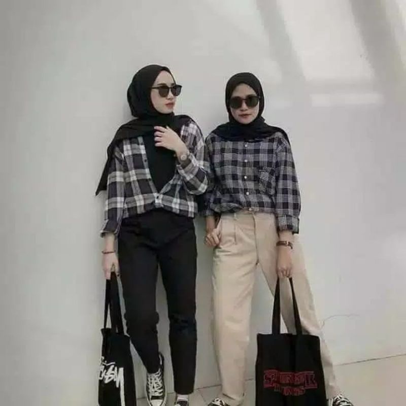 Kemeja FLANEL import UNISEX Lengan Panjang PREMIUM