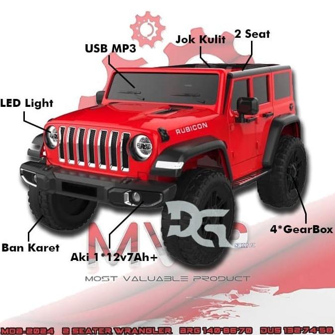 Mainan Anak Mobil Aki Wrangler 2 Seater (Mob-2024)