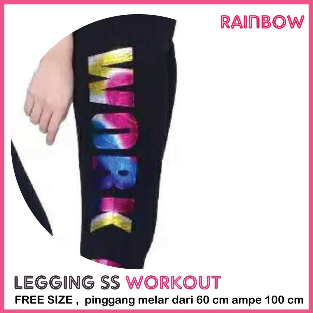 Legging Sablon Samping ( SS ) Work out / Legging wanita jumbo / Legging import wanita workout