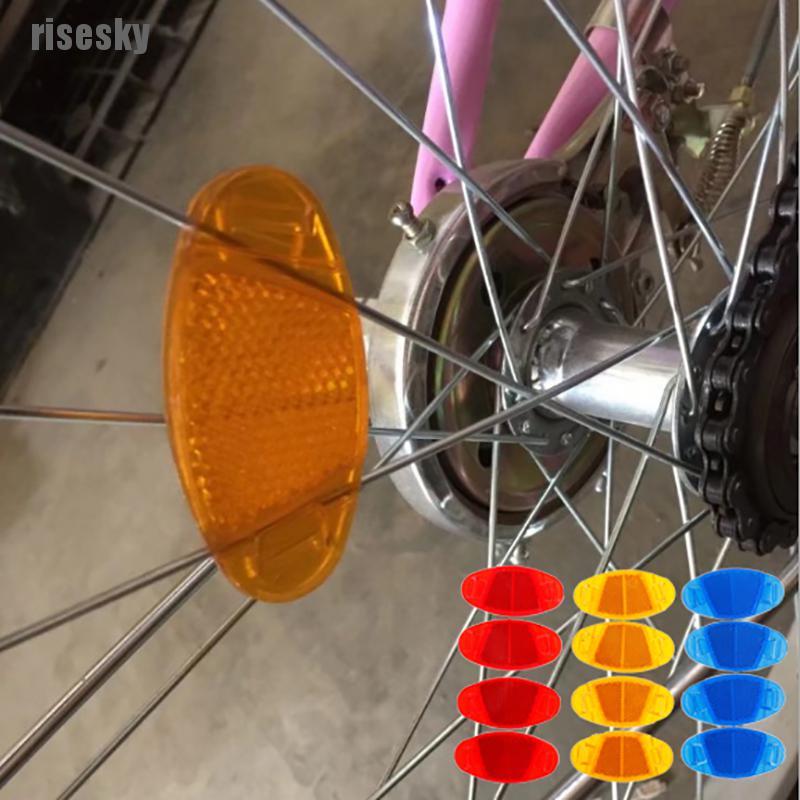 4PCS Bicycle Spoke Reflector Light Bicycle Wheel Safety Reflective Rim 3 CoE3R