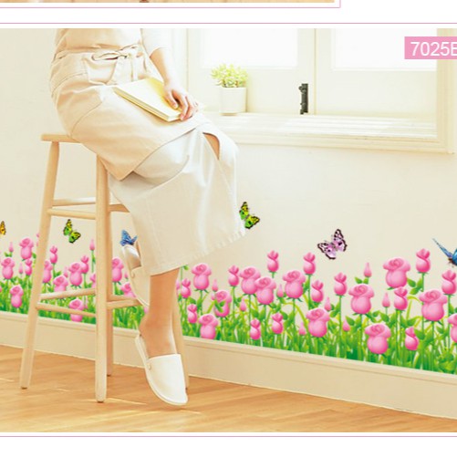 RELIZA WALL STICKER RUMPUT BUNGA TULIP UNGU GRASS PURPLE FLOWER STIKER DINDING AY7025A