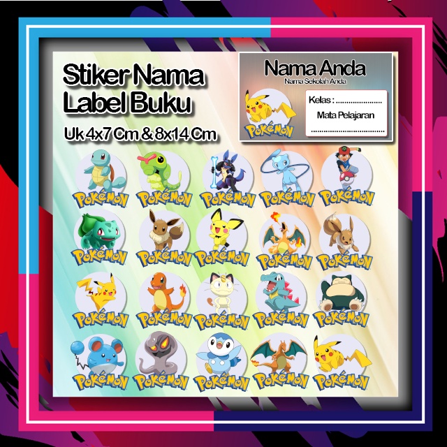 

Stiker Pokemon pikachu pikacu Karakter Lucu Custom Lebel Nama cromo murah 20 Varian berbeda Octane Pelajaran sekolah No 2