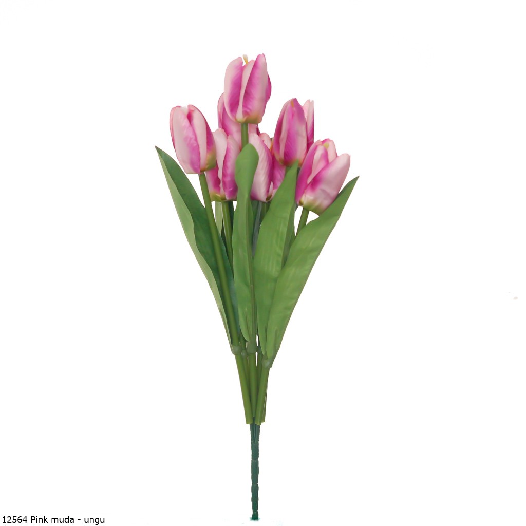 Bunga Plastik Tulip 1256-Pink muda-ungu