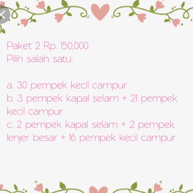 

Paket 2, pilih salah satu: a/b/c