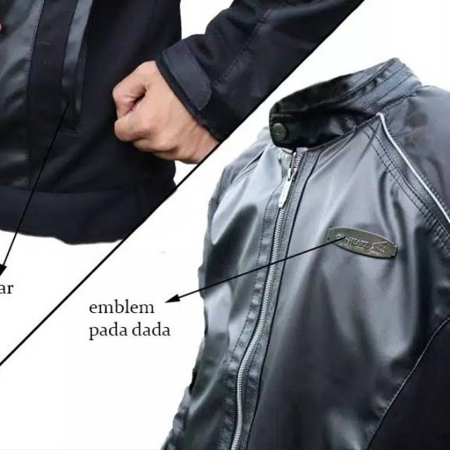 Jaket touring honda original kulit sintetis