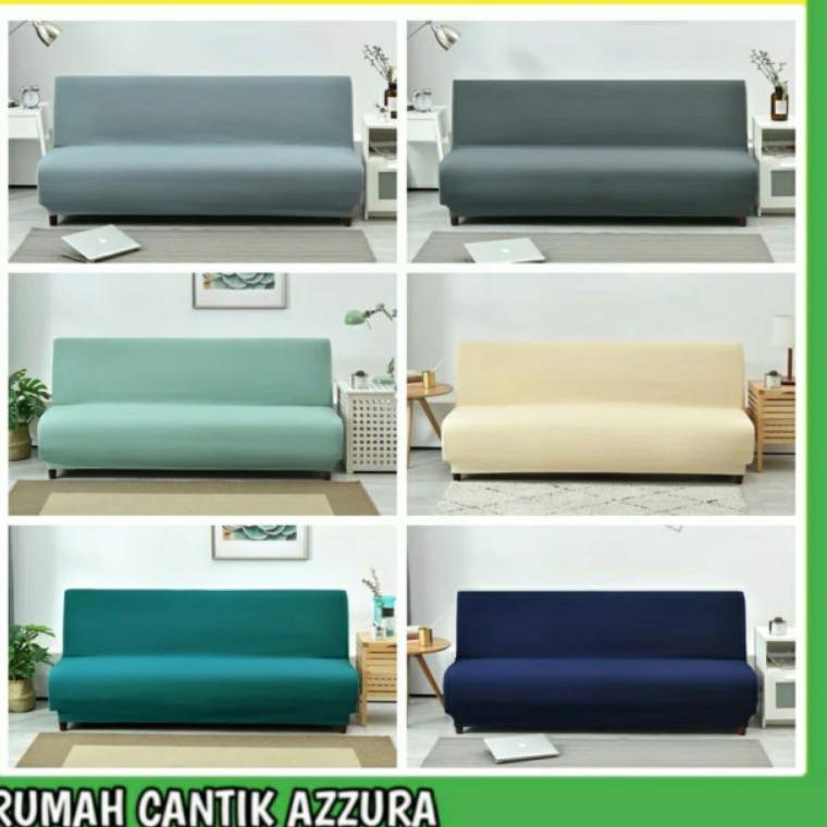L8B6  SOFA BED INFORMA SARUNG SOFABED ETCH ELIS WARNA POLOS ELIS PENUTUP BUNGKUS SOFA LIPAT Terkini