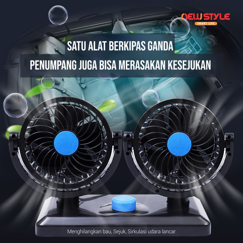 Trend-Kipas Angin Untuk Mobil - Dual Head Fan 360 Degree