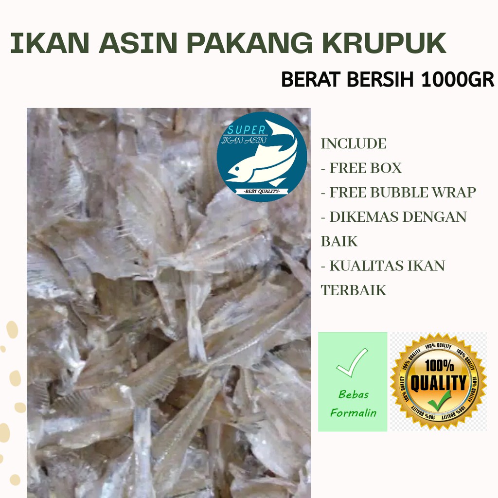 

IKAN ASIN 1 KG / PAKANG / IKAN TAWAR / IKAN KEMASAN / KUALITAS SUPER / IKAN KERING